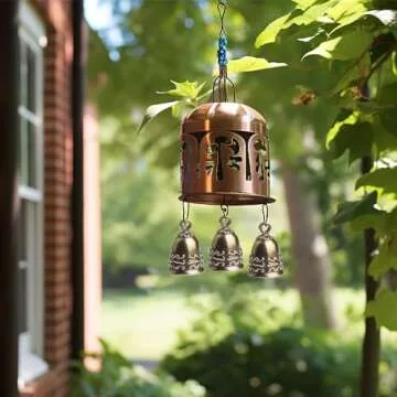 8 Pcs Retro Pattern Bells Metal Brass Hanging Bells Vintage Pendant Copper Bell for Home Decorations Crafts Ornaments Pendants for Keychain Christmas