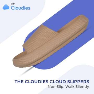 Cloud Slides For Women And Men - Comfy Non Slip Indoors Slippers For Shower Spa Pool College Outdoors Slides - Soft And Cozy Open Toe House Sandals Thick Soles