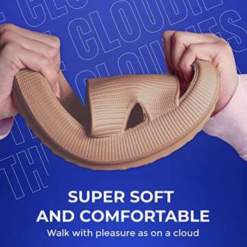 Cloud Slides For Women And Men - Comfy Non Slip Indoors Slippers For Shower Spa Pool College Outdoors Slides - Soft And Cozy Open Toe House Sandals Thick Soles
