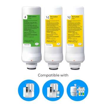 AquaTru - 1 Year Combo Pack - Includes 2 Pre-Filters & 1 Carbon Filter for Reverse Osmosis Water Purifier (for AquaTru Classic, Connect & Under Sink AquaTru Water Purifier Filter)