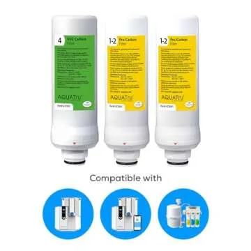 AquaTru - 1 Year Combo Pack - Includes 2 Pre-Filters & 1 Carbon Filter for Reverse Osmosis Water Purifier (for AquaTru Classic, Connect & Under Sink AquaTru Water Purifier Filter)