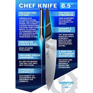 Dalstrong Quantum 1 Chef Knife - Ultra Sharp 8.5" BD1N-VX Steel