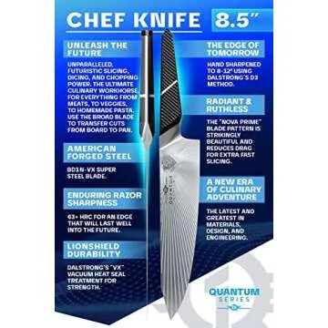 Dalstrong Quantum 1 Chef Knife - Ultra Sharp 8.5" BD1N-VX Steel