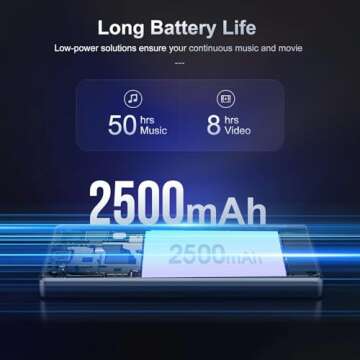 80GB MP3 Player with Spotify Kids, 4.7" MP3 & MP4 Player with Bluetooth and WiFi,Audible,Browser,Amazon Music,Portable Music Player Up to 512GB,2500mAh Rechargeable Battery,Touch Screen, Black