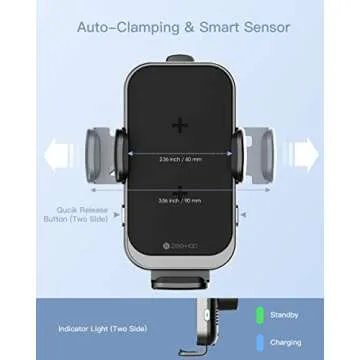 ZEEHOO 15W Adjustable Wireless Car Charger for Fast Charging