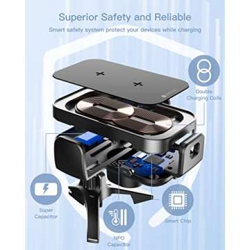 ZEEHOO 15W Adjustable Wireless Car Charger for Fast Charging