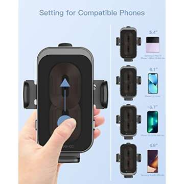 ZEEHOO 15W Adjustable Wireless Car Charger for Fast Charging