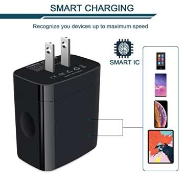 Wall Charger, USB Charger Adapter, AILKIN 4.8A 4Multi Port Fast Charging Station Power Base Block Plug Cube Brick for iPhone 15 14 SE 13 12 11Pro Max/XR/XS/8Plus, Samsung A14/A13/S23/S22 Kindle Plug