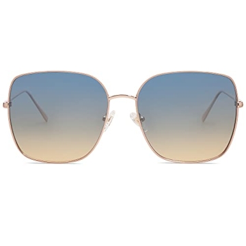 SOJOS Trendy Oversized Metal Frame Sunglasses for All