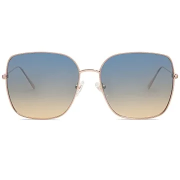 SOJOS Trendy Oversized Metal Frame Sunglasses for All