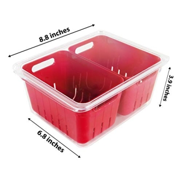 Stackable BPA-Free Twin Colander Bin for Fresh Produce Storage