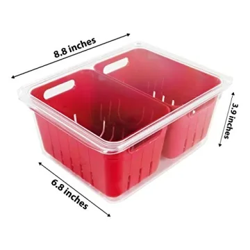 Stackable BPA-Free Twin Colander Bin for Fresh Produce Storage