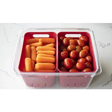 Stackable BPA-Free Twin Colander Bin for Fresh Produce Storage