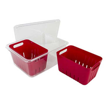 Stackable BPA-Free Twin Colander Bin for Fresh Produce Storage