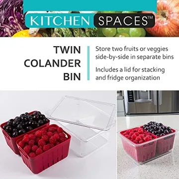 Stackable BPA-Free Twin Colander Bin for Fresh Produce Storage