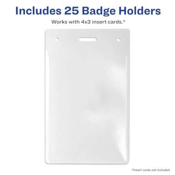 Avery 4" x 3" Heavy Duty Badge Holders - Pack of 25