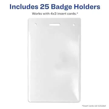 Avery 4" x 3" Heavy Duty Badge Holders - Pack of 25