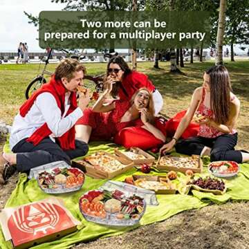 INNOVATIVE LIFE Appetizer Serving Tray on Ice, 15 Inch Party Platter with 4 Ice Cube Tray, Kitchen Chilled Food Bowl with Compartment and Lids for Shrimp, Fruits, Vegetables, Salads, Sushi, Clear