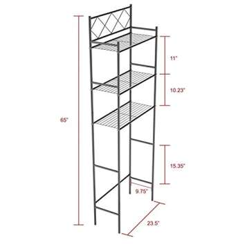 J&V TEXTILES 3-Shelf Bathroom Organizer Over The Toilet, Bathroom Spacesaver (Oil Rub Bronze)