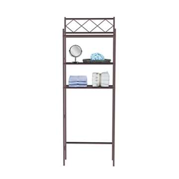 J&V TEXTILES 3-Shelf Bathroom Organizer Over The Toilet, Bathroom Spacesaver (Oil Rub Bronze)