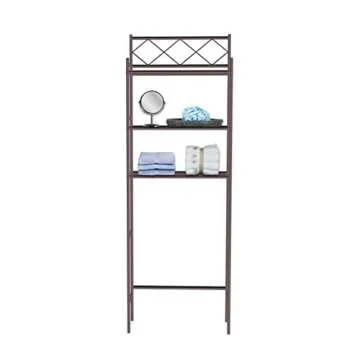 J&V TEXTILES 3-Shelf Bathroom Organizer Over The Toilet, Bathroom Spacesaver (Oil Rub Bronze)