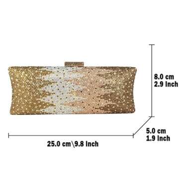 Boutique De FGG Long Evening Bags and Clutches for Women Formal Party Rhinestone Handbags Wedding Cr...