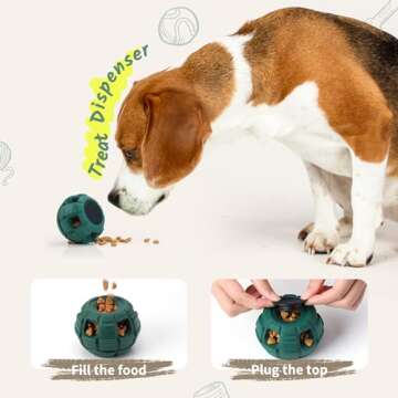 SUETPRYE Dog Toy, Treat Dispensing Dog Toys, Dog Enrichment Toys to Keep Them Busy, Interactive Dog Toys Mentally Stimulating, Dog Puzzle Toy, Suitable for 20-70 lbs Over 4 Month Dogs (Green)