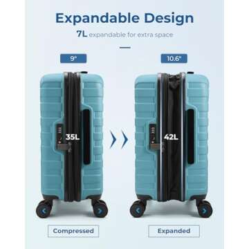 Lightweight Airline Approved Carry On Luggage - BAGSMART
