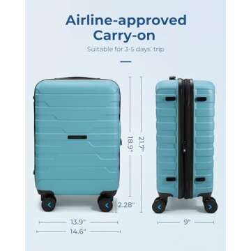 Lightweight Airline Approved Carry On Luggage - BAGSMART