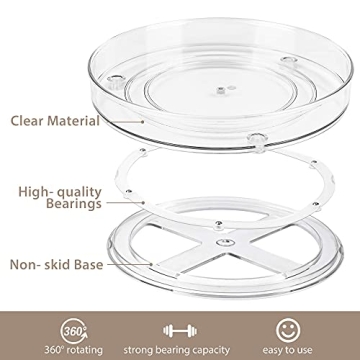 Empaxum Lazy Susan Clear Plastic Organizer Set for Home