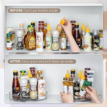 Empaxum Lazy Susan Clear Plastic Organizer Set for Home