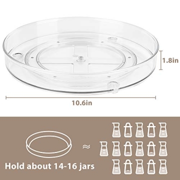 Empaxum Lazy Susan Clear Plastic Organizer Set for Home