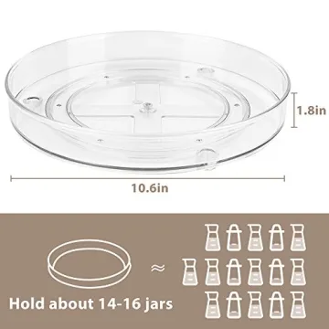 Empaxum Lazy Susan Clear Plastic Organizer Set for Home