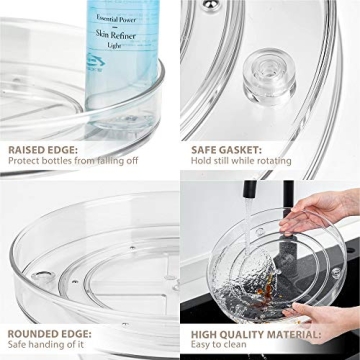 Empaxum Lazy Susan Clear Plastic Organizer Set for Home