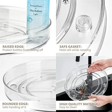 Empaxum Lazy Susan Clear Plastic Organizer Set for Home
