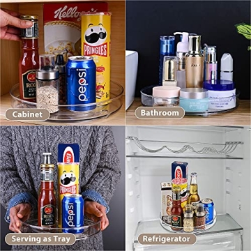 Empaxum Lazy Susan Clear Plastic Organizer Set for Home