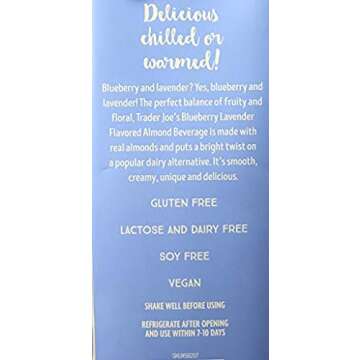 Trader Joe's Blueberry Lavender Flavored Almond Beverage 3-Pack