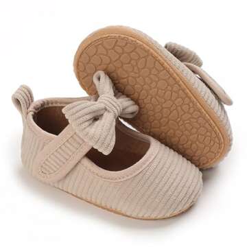 INMINPIN Baby Girls Shoes Corduroy Princess Dress Mary Jane Flats Newborn Infant First Walking Shoes...