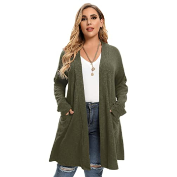 LARACE Open Front Knit Cardigan for Plus Size Women - Soft and Stylish