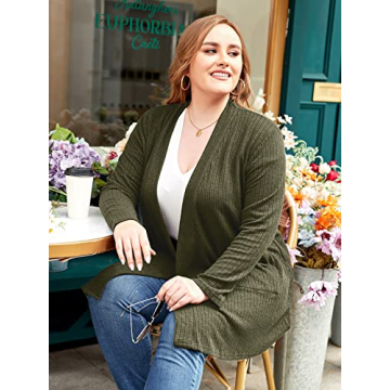 LARACE Plus Size Knit Cardigan for Women - Stylish Comfort