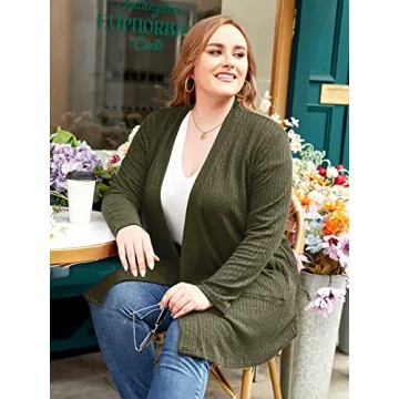 LARACE Plus Size Knit Cardigan for Women - Stylish Comfort