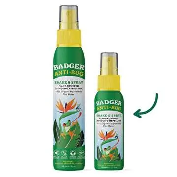 Badger Bug Spray, Travel Size Bug Spray, Organic Deet Free Mosquito Repellent Spray for Body with Citronella and Lemongrass, 2.7 fl oz