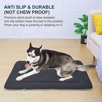 Hero Dog Large Dog Bed Crate Pad Mat Cute Paw Pet Beds for Dogs, 42-Inch Washable Dog Sleeping Mattr...