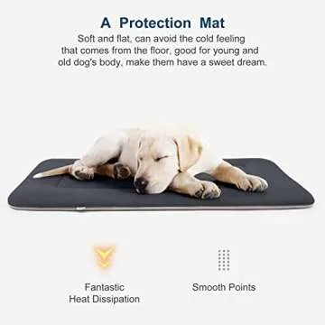 Hero Dog Large Dog Bed Crate Pad Mat Cute Paw Pet Beds for Dogs, 42-Inch Washable Dog Sleeping Mattress Kennel Pad with Anti Slip Bottom, Dark Grey L