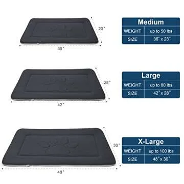 Hero Dog Large Dog Bed Crate Pad Mat Cute Paw Pet Beds for Dogs, 42-Inch Washable Dog Sleeping Mattress Kennel Pad with Anti Slip Bottom, Dark Grey L