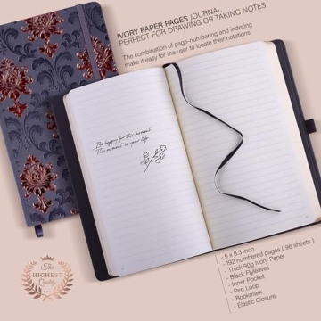 Vintage Vegan Leather Journal with 192 Lined Pages