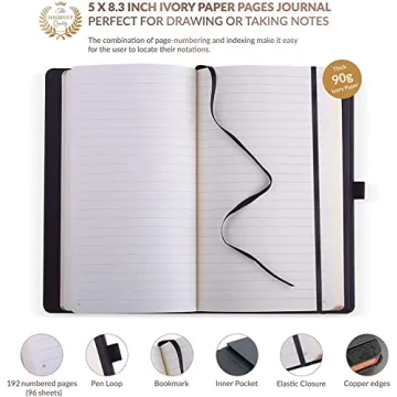 Vintage Vegan Leather Journal with 192 Lined Pages