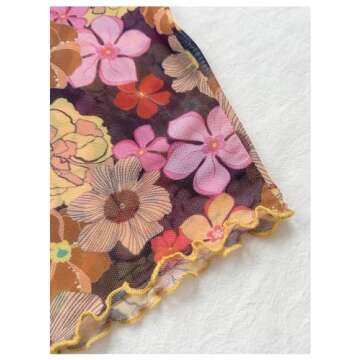 Stylish Verdusa Women's Floral Mesh T-Shirt for Summer