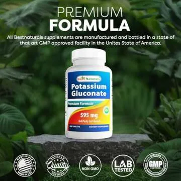Best Naturals Potassium Gluconate 595 Mg Supplement 250 Count