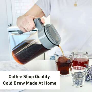 Takeya 1qt Cold Brew Coffee Maker with White Lid